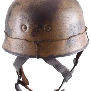 Tysk WW2 Luftwaffe Fallskärmsjägare M38 Stålhjälm i Autentiskt Kamouflage